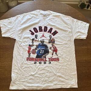 Y2K Michael Jordan Shirt Rare Retirement Farewell Tour Size Xl White 23